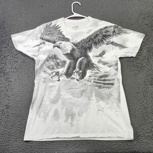 DXM Shirt Mens Medium White Eagle American Flag Graphic Tee Tagless Patriotic